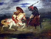 Combat de chevaliers dans la campagne Eugene Delacroix